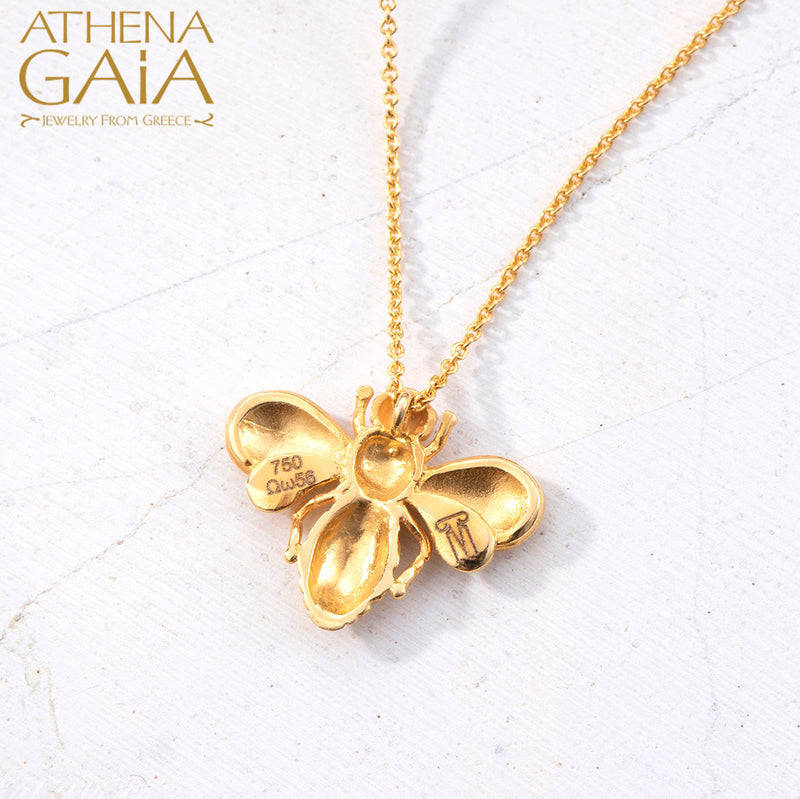 Herbs Let it Bee Pendant Necklace - 18k Gold Necklace