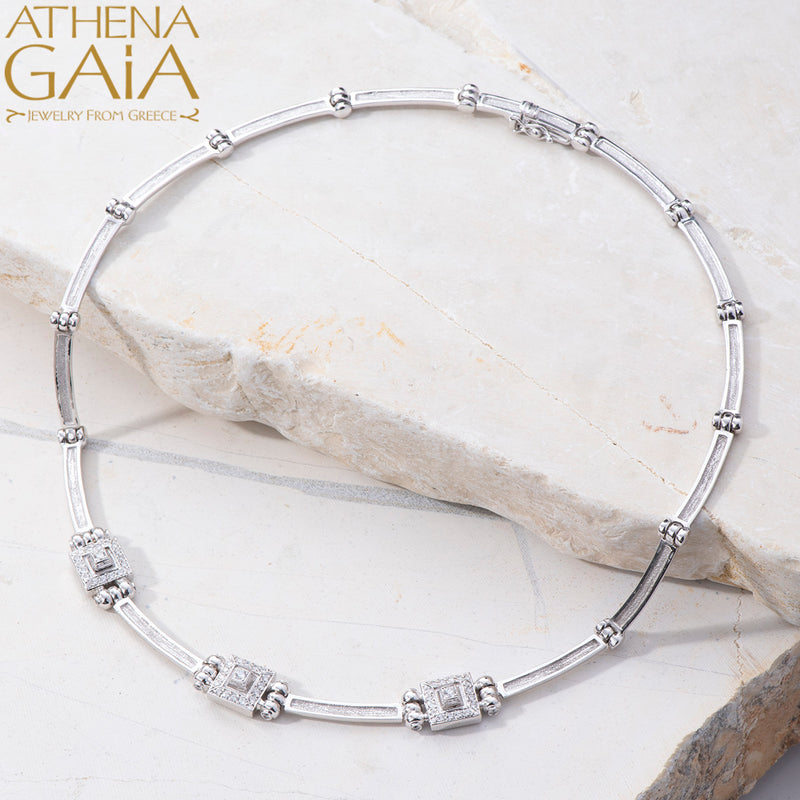 Shadow and Light Triple Symmetry Necklace - 18k Gold Necklace