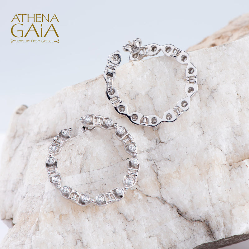 Byzantine Embroidery Earrings - 18k Gold - Hoop Earrings