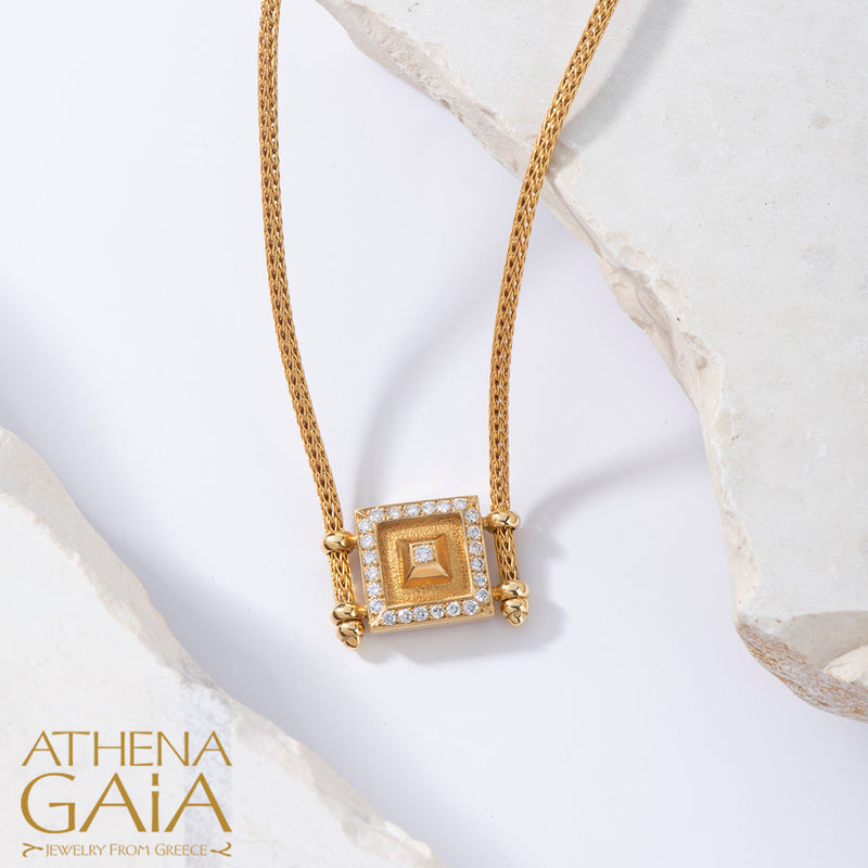 Shadow and Light Symmetry Fall Necklace - 18k Gold Necklace