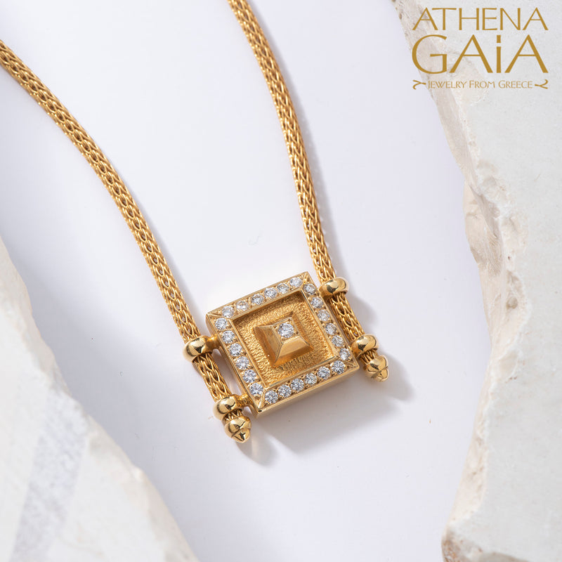 Shadow and Light Symmetry Fall Necklace - 18k Gold Necklace