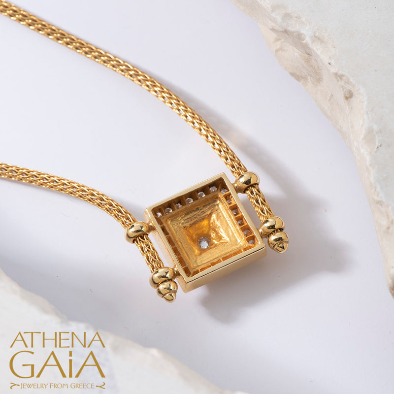 Shadow and Light Symmetry Fall Necklace - 18k Gold Necklace