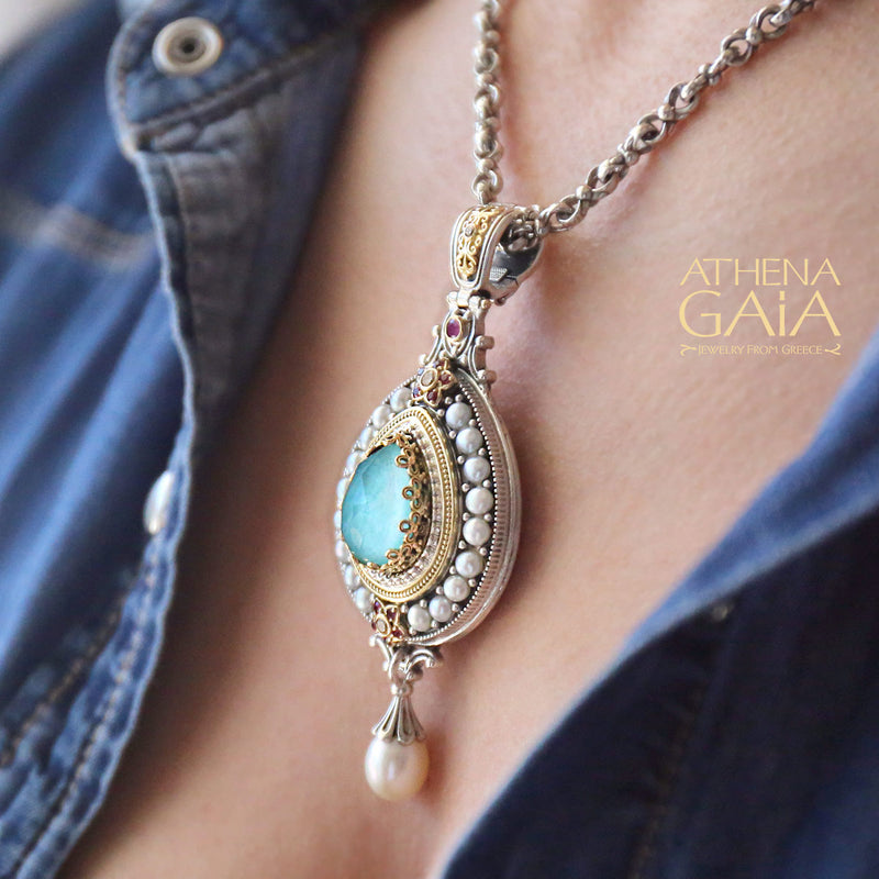 Pop Rocks Megali Droppa Pendant - 18k Gold & Sterling Silver Pendant