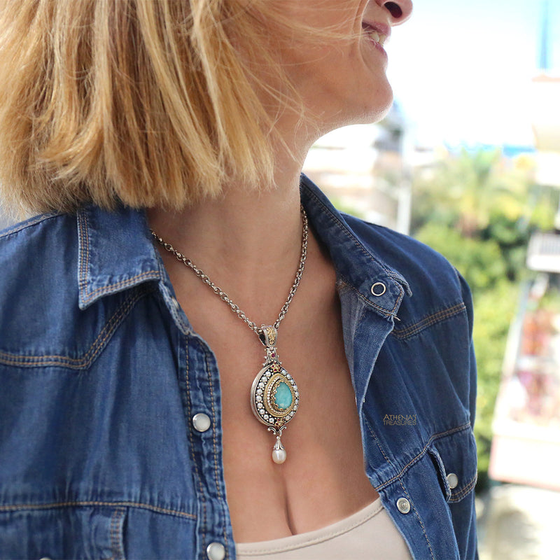 Pop Rocks Megali Droppa Pendant - 18k Gold & Sterling Silver Pendant