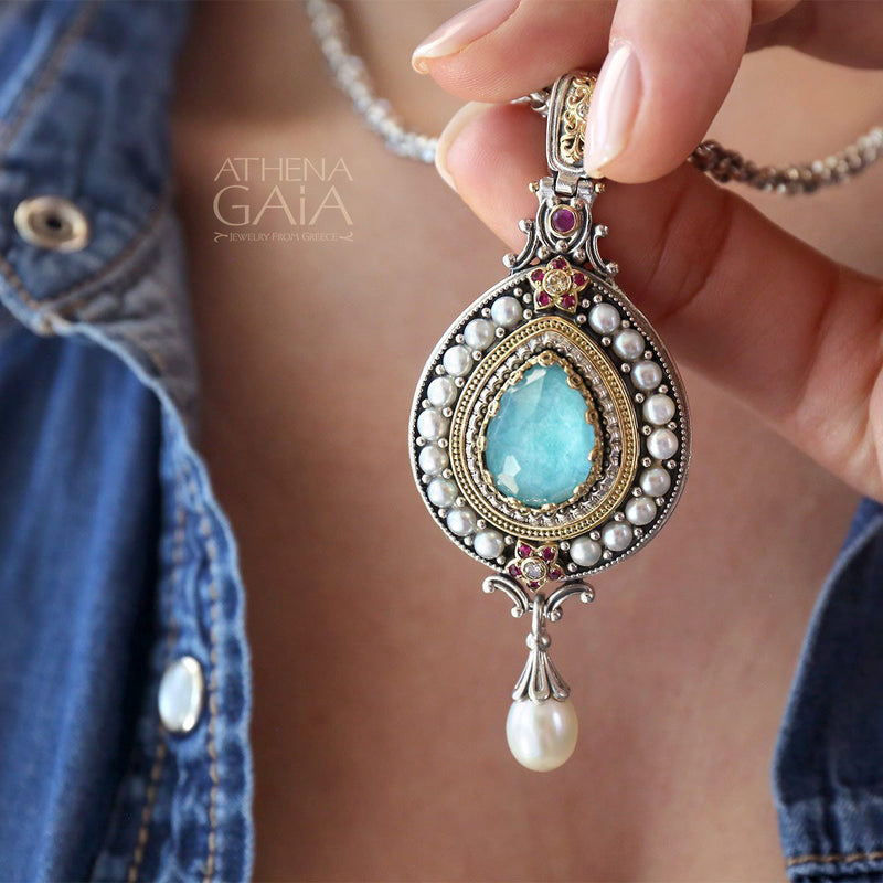 Pop Rocks Megali Droppa Pendant - 18k Gold & Sterling Silver Pendant