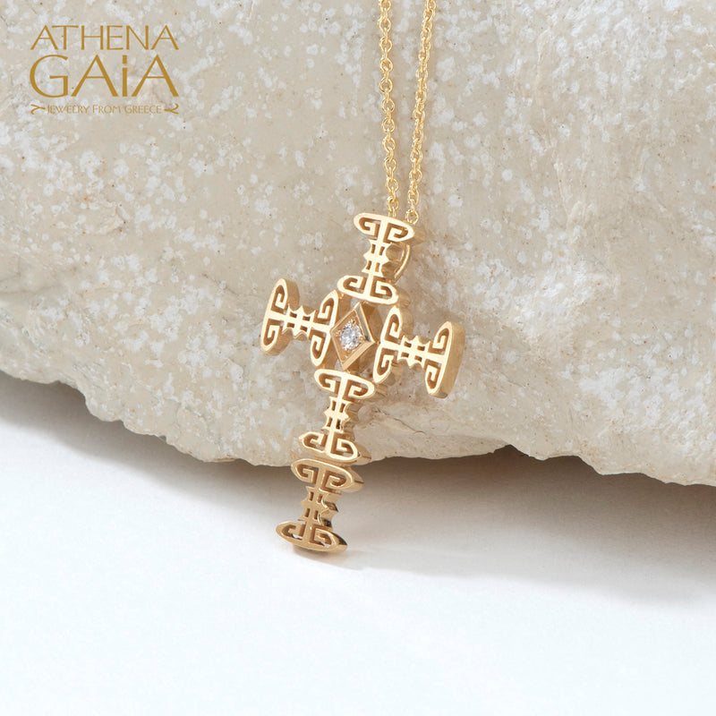 Thracian Cross - 18k Gold - Latin Cross