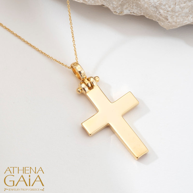 Veiled Earth Scripts Caves - 18k Gold - Latin Cross