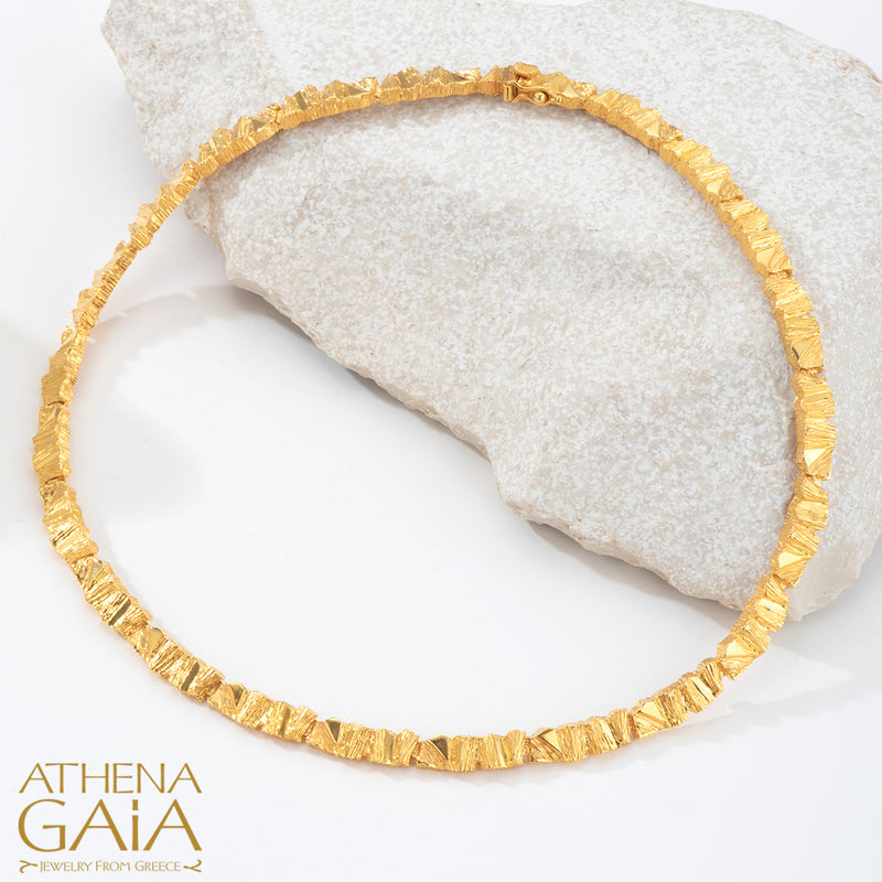 Veiled Earth Scripts "Rocks" Necklace - 18k Gold Necklace