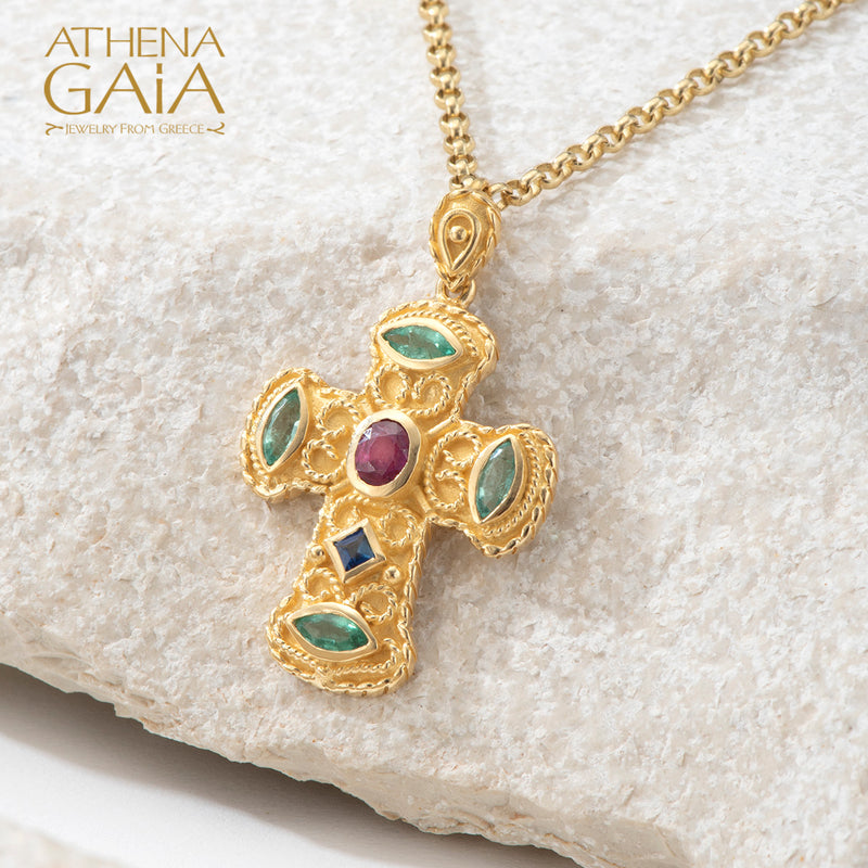Regal Theodora Cross - 18k Gold - Pomme Byzantine Cross