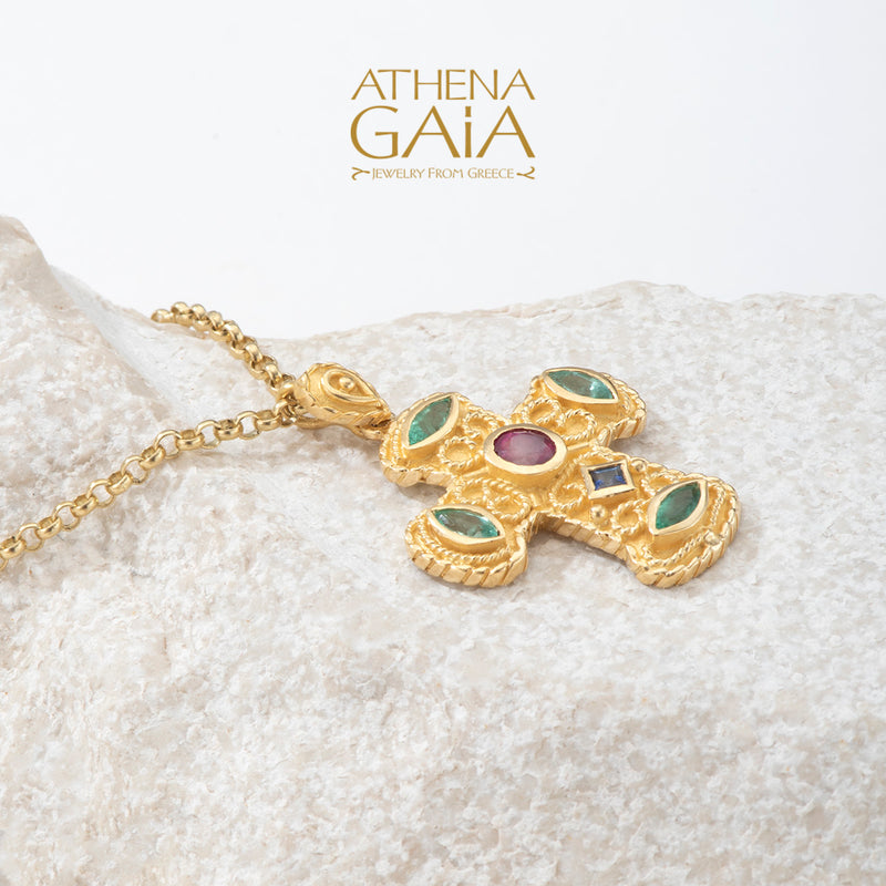 Regal Theodora Cross - 18k Gold - Pomme Byzantine Cross