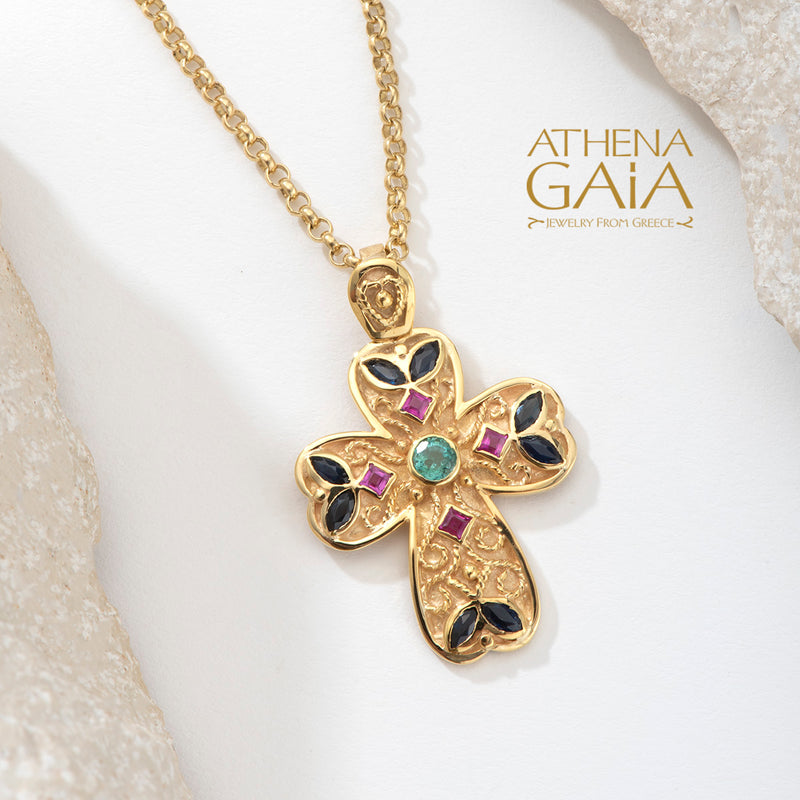 Regal Anastasius Cross - 18k Gold - Flared Byzantine Cross