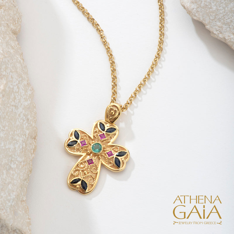 Regal Anastasius Cross - 18k Gold - Flared Byzantine Cross