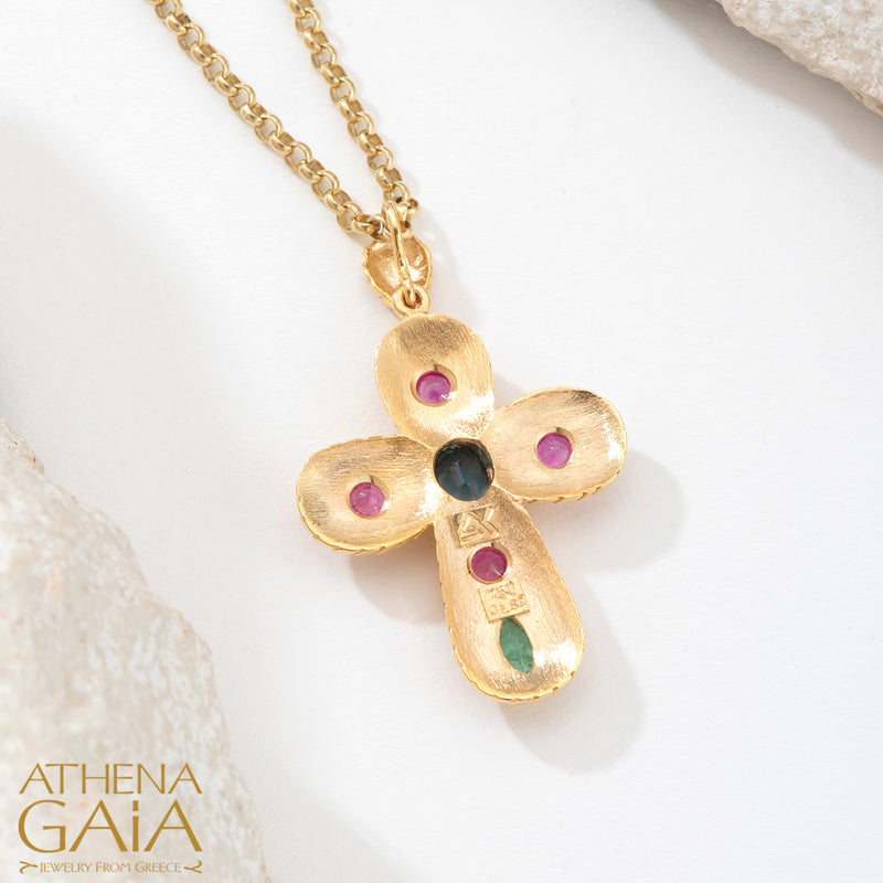 Regal Theo Cross - 18k Gold - Pomme Byzantine Cross