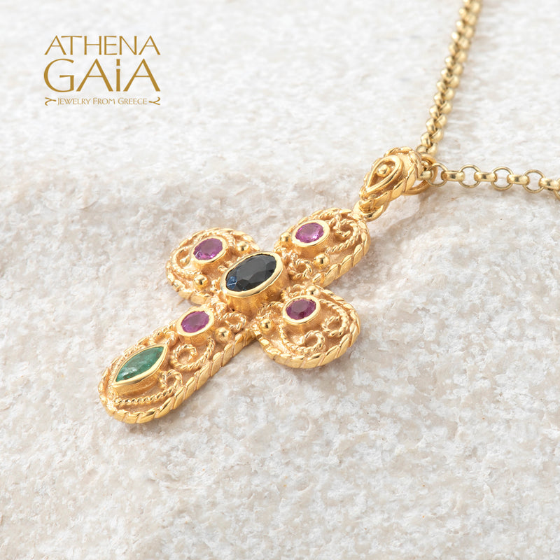 Regal Theo Cross - 18k Gold - Pomme Byzantine Cross