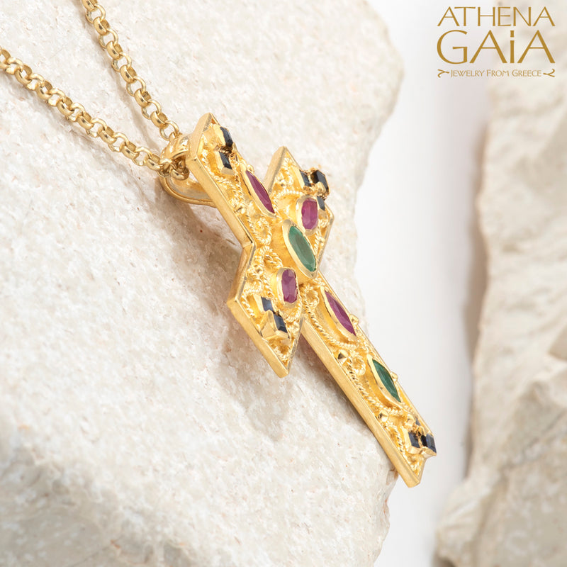 Imperial Asylaion Cross - 18k Gold - Latin Byzantine Cross