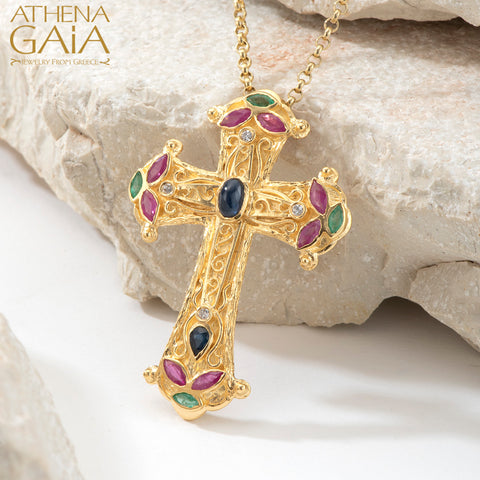 Byzantine Cross, Greek Jewelry
