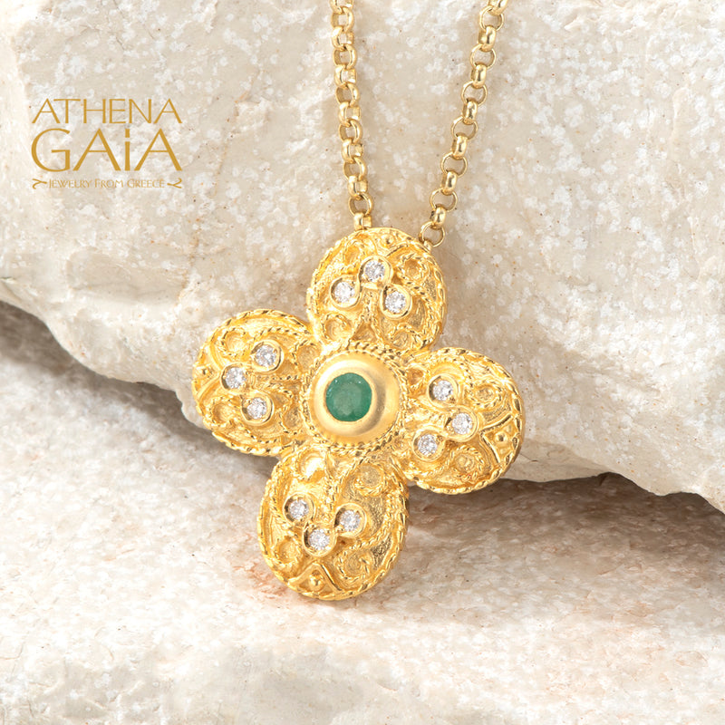 Regal Zoe Cross - 18k Gold - Greek Cross