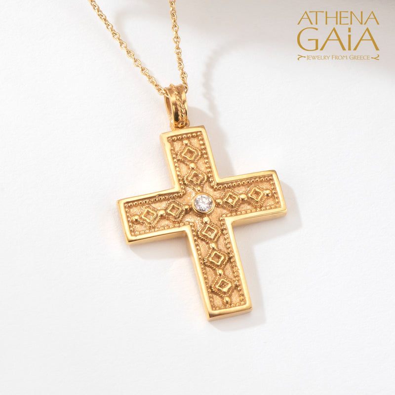 Rhombus Cross - 18k Gold - Latin Cross