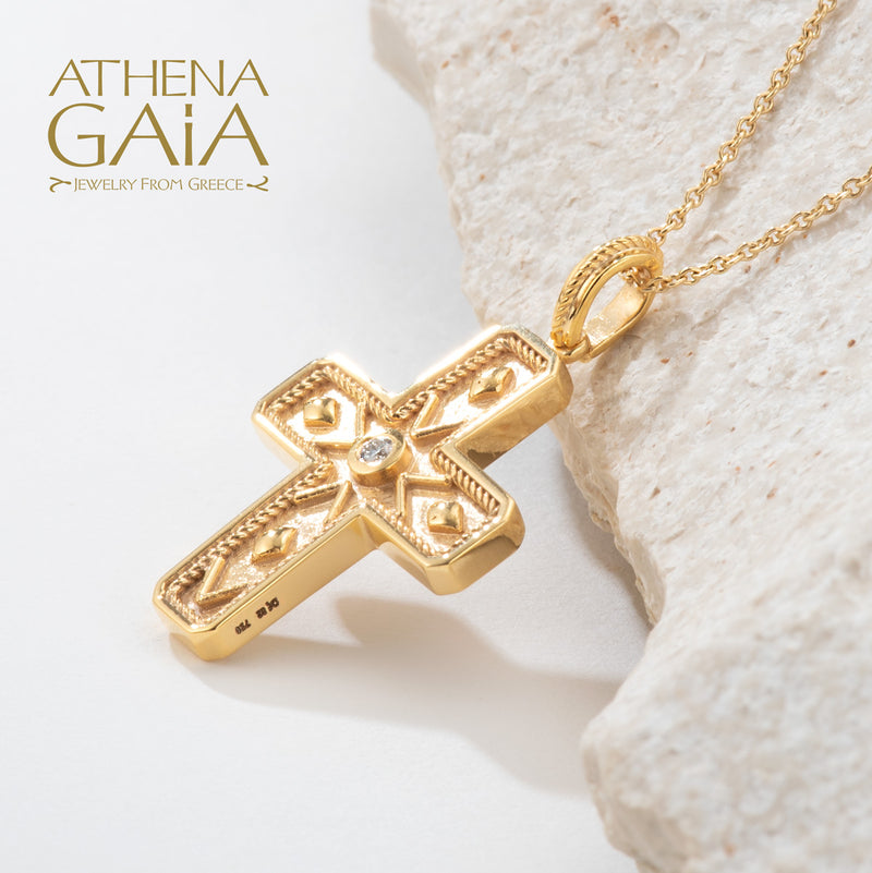 Chevrons Cross - 18k Gold - Latin Cross