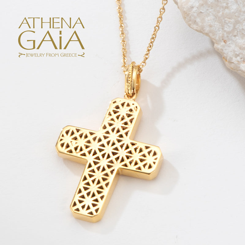 Chevrons Cross - 18k Gold - Latin Cross