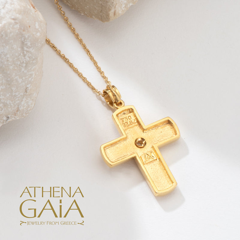 Niktas Curves Cross - 18k Gold - Latin Cross