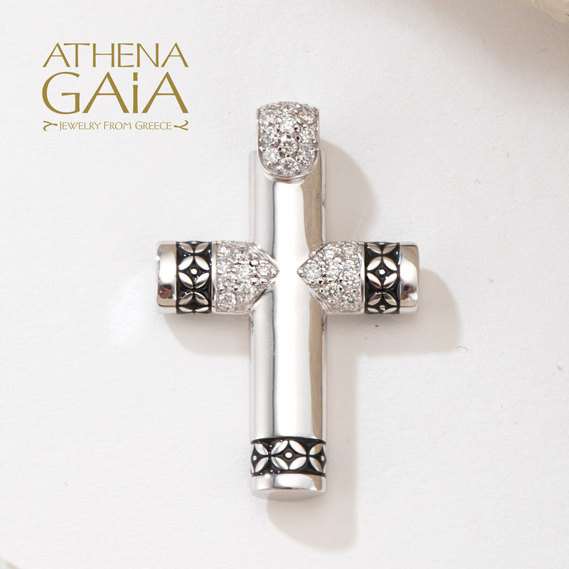 Diva Enamel Arm Cross - 18k Gold - Latin Cross