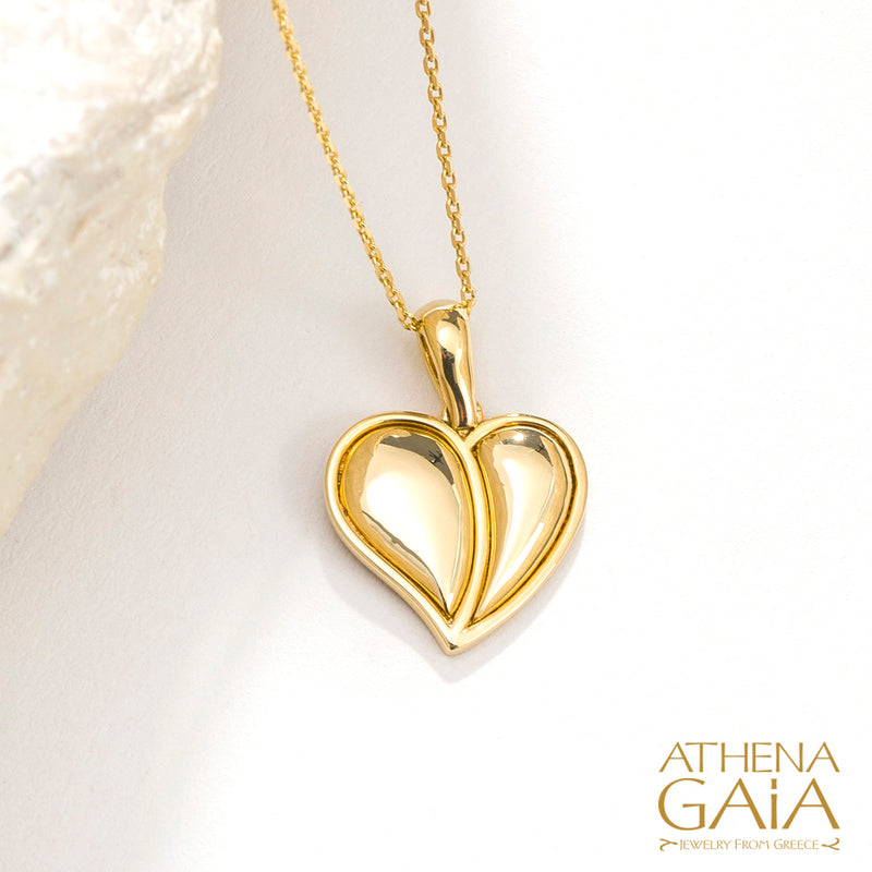 Bursting Heart Pendant - 14k Gold Pendant