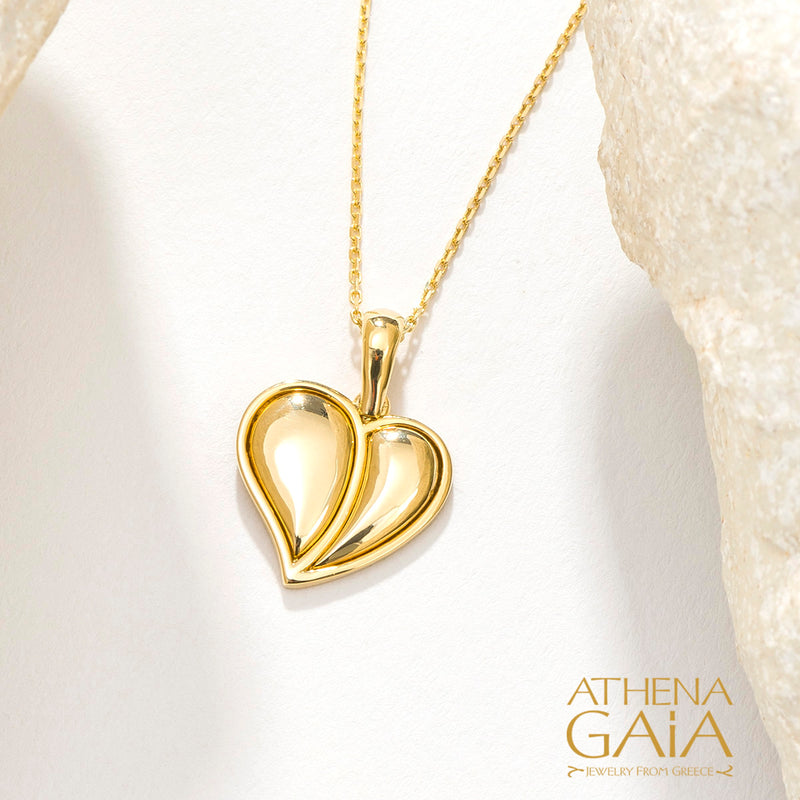Bursting Heart Pendant - 14k Gold Pendant