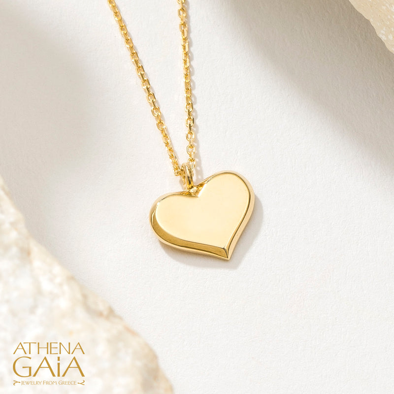 Simple Gold Heart Necklace - 14k Gold Necklace