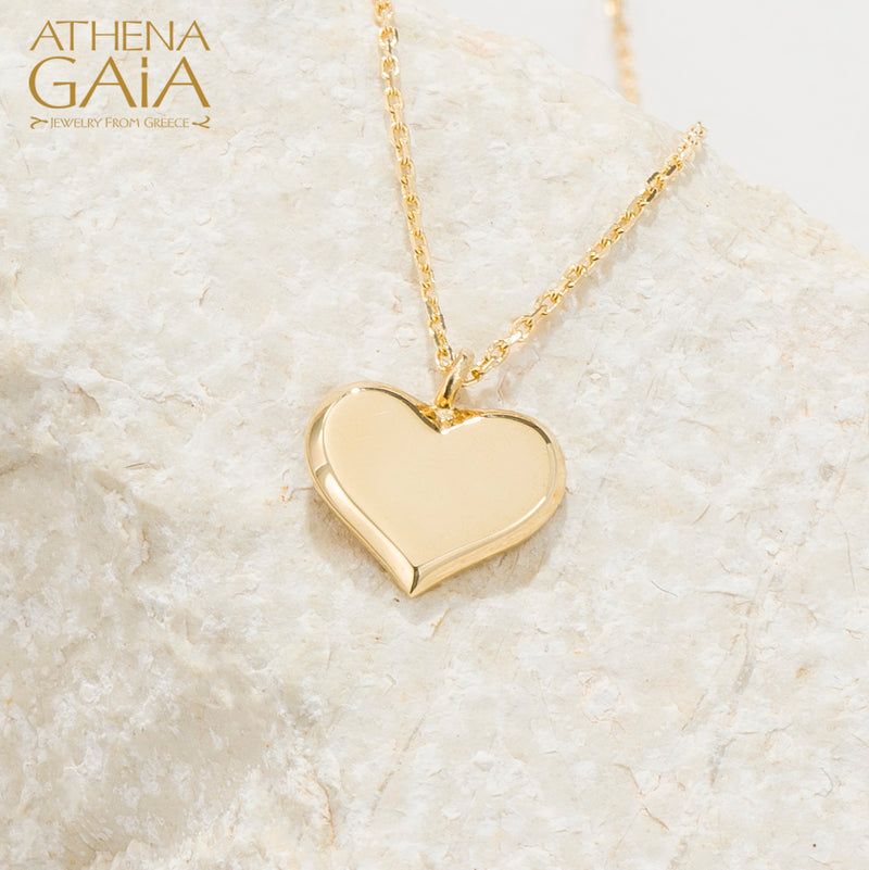 Simple Gold Heart Necklace - 14k Gold Necklace