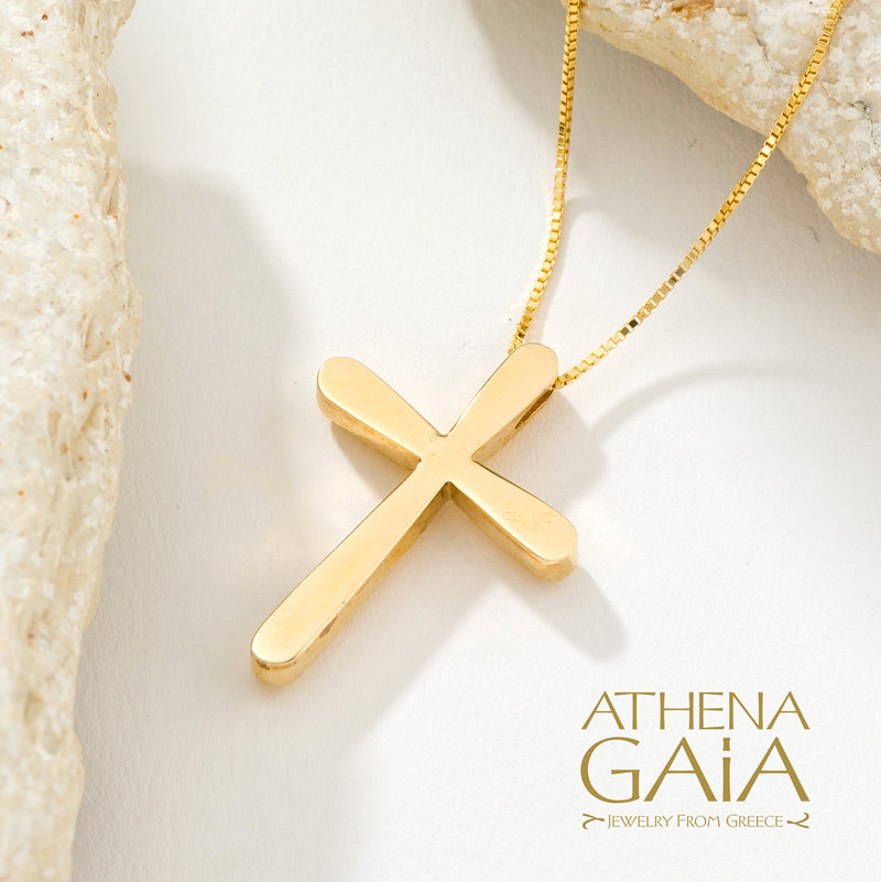Etched Melting Cross - 14k Gold - Orthodox Cross