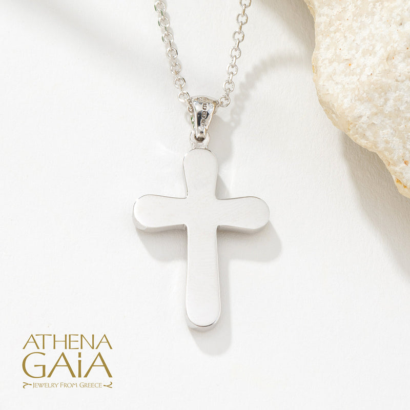 Pave Rounded Cross - 14k Gold - Latin Cross - Orthodox Cross