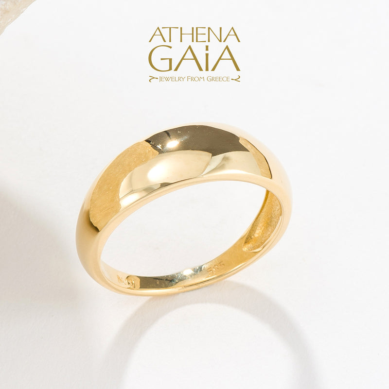 Greek-jewelry promise ring in 14k gold