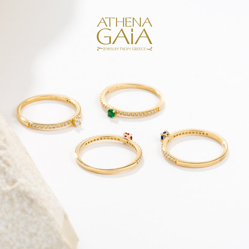 Run Ring - 14k Gold Ring - Stackable Ring