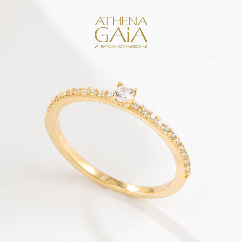 Run Ring - 14k Gold Ring - Stackable Ring