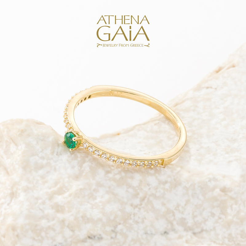 Run Ring - 14k Gold Ring - Stackable Ring