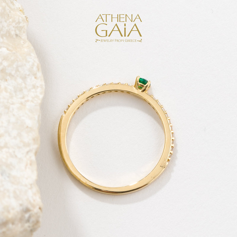 Run Ring - 14k Gold Ring - Stackable Ring