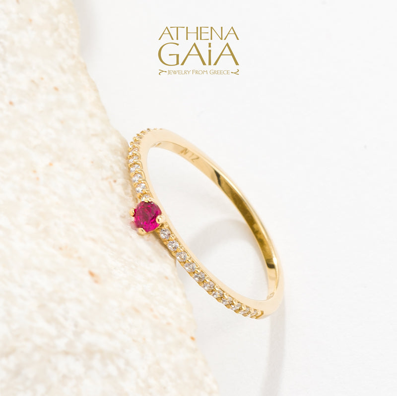 Run Ring - 14k Gold Ring - Stackable Ring