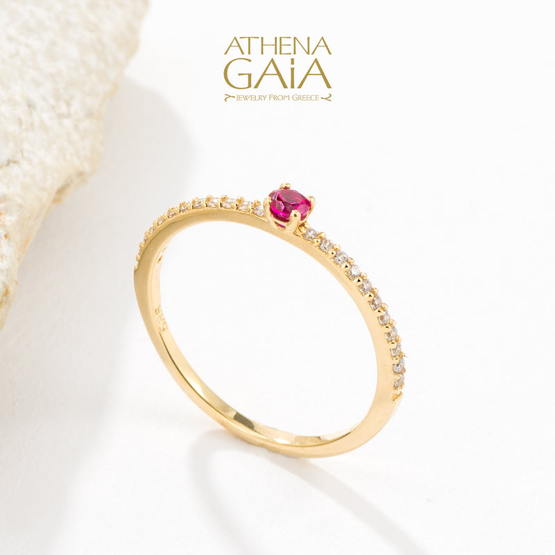 Run Ring - 14k Gold Ring - Stackable Ring