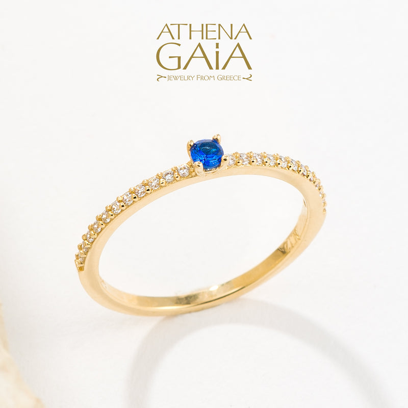 Run Ring - 14k Gold Ring - Stackable Ring