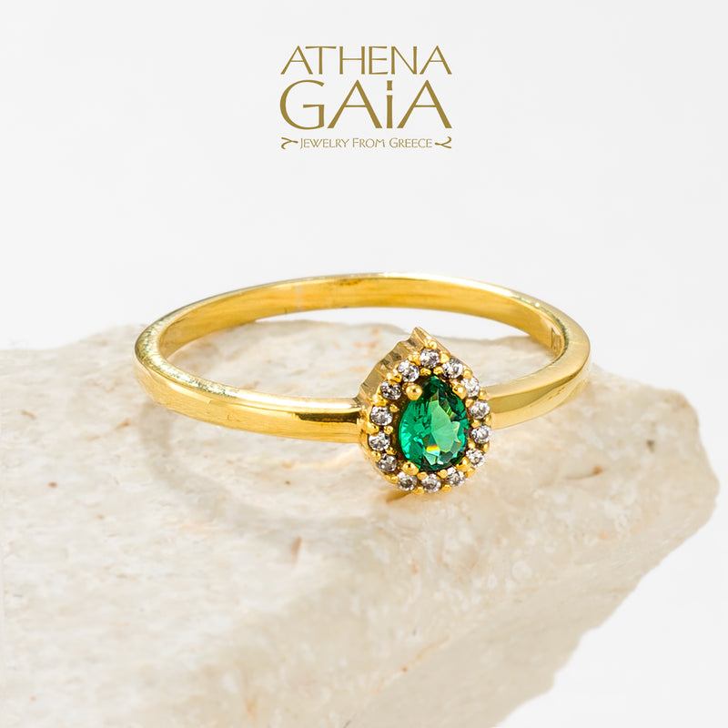 Greek-jewelry promise ring in 14k gold