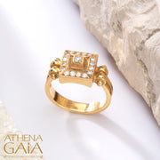Greek-jewelry promise ring in 18k gold