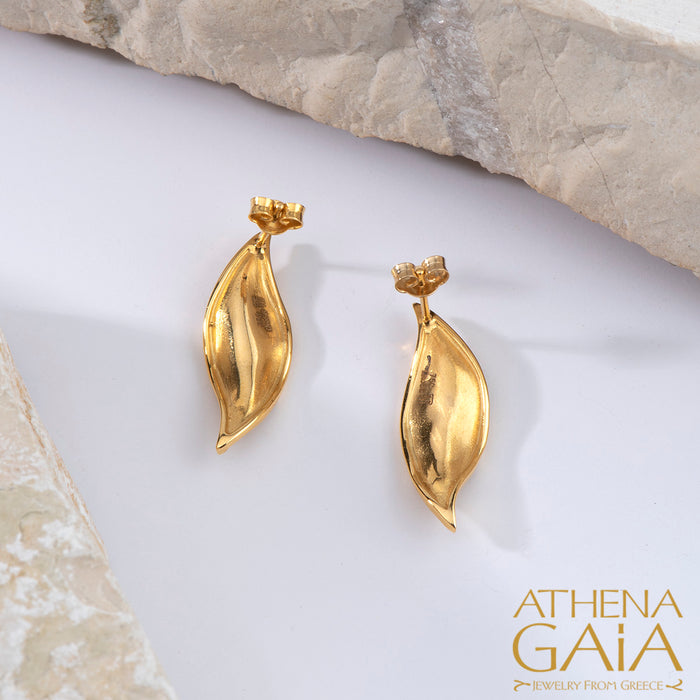 Golden Peonies Earrings
