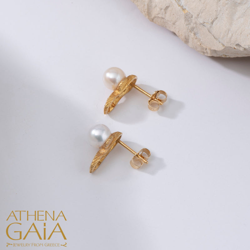 Four Seasons Small Winter Pearl Earrings - 18k Gold Earrings