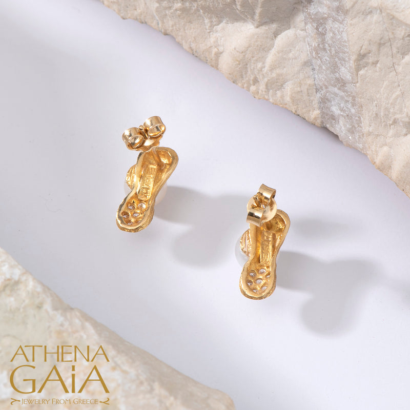 Four Seasons Small Winter Pearl Earrings - 18k Gold Earrings