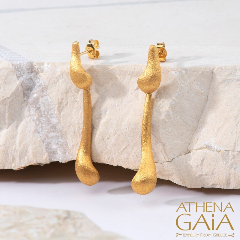 Ocean Waves Earrings - 18k Gold Earrings - Chandelier Earrings