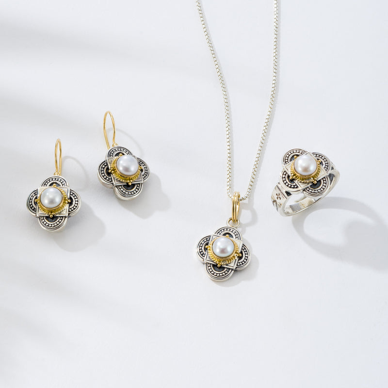 Cyclades Faith Navigation Ring - 18k Gold & Sterling Silver Ring - Cocktail Ring