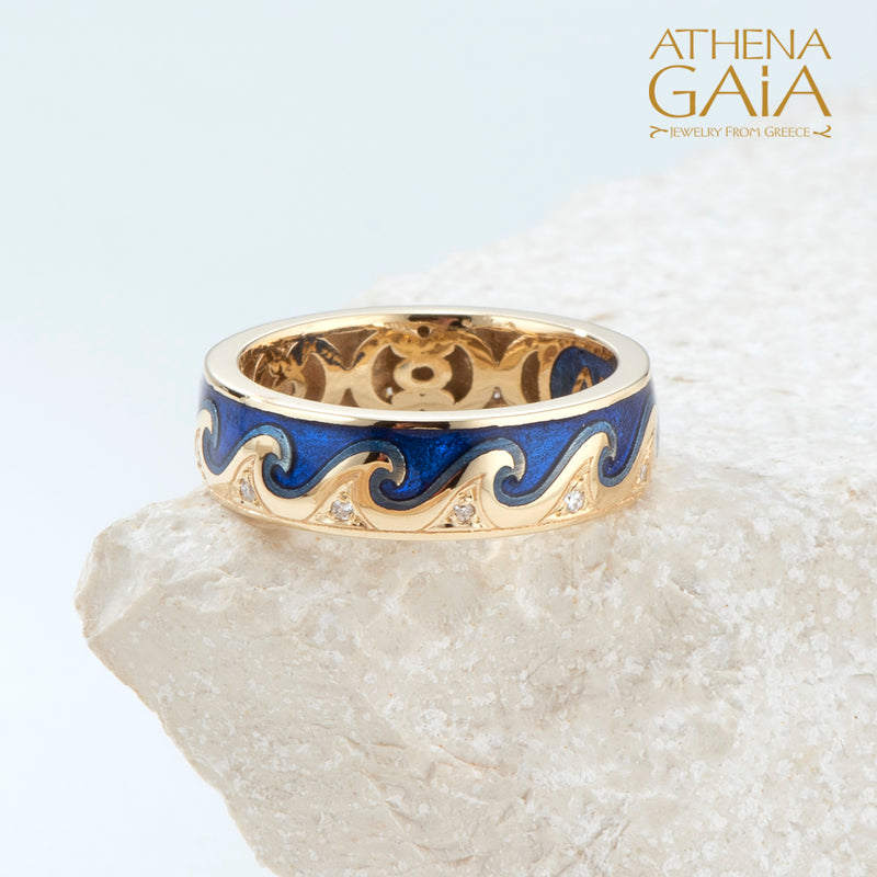 Greek-jewelry promise ring in 18k gold