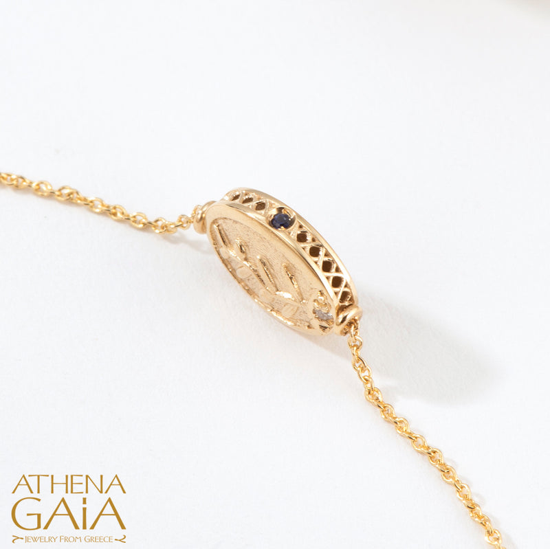 Elegant Tree of Life Enamel Bracelet - 18k Gold Bracelet