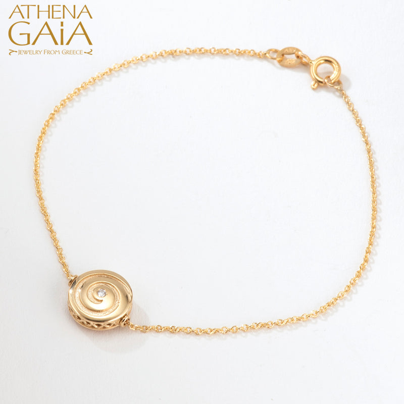 Elegant Enamel Spiral Bracelet - 18k Gold Bracelet